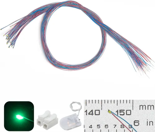 Vista 10 de 50 piezas pre-cableadas micro LED pre-soldadas 0402 SMD LED con accesorios de montaje para la construcción de modelos principiantes