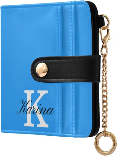 Vista 22 de Sinestour Custom Beige pattern Small Wallet for Women RFID Blocking Leather Bifold Small Purse with Card Holder Zipper Coin Pocket ID Window