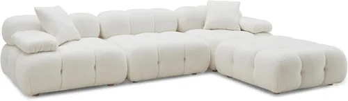 Vista 7 de TOV Furniture Calliope - Seccional modular de 4 piezas (terciopelo, marrón)