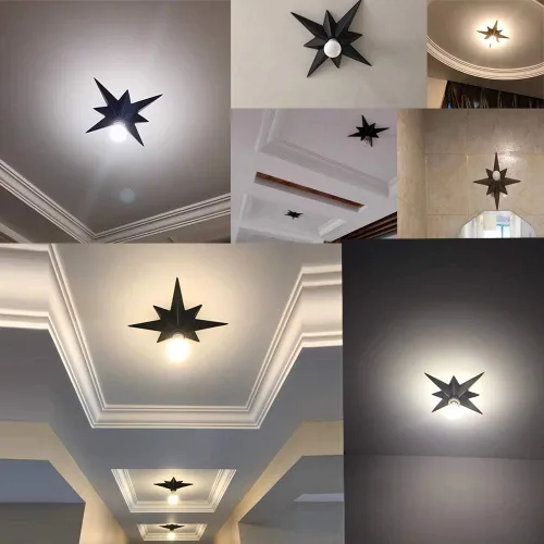 Vista 3 de VILUXY Lámpara de Techo Empotrada, Luminarias de Techo de Estrella Negra para Pasillo, Entrada, Sala de Estudio, Dormitorio