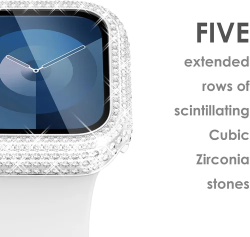 Vista 279 de Surace Bling - Carcasa con protector de pantalla para Apple Watch Series 3, 2, 1 de 1.496 pulgadas