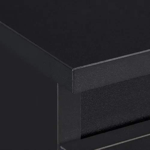 Vista 7 de Yaheetech - Mesita de noche con cajones, mesa auxiliar de cabecera con 3 cajones y base resistente, mesa de acento de madera con espacio de Negro