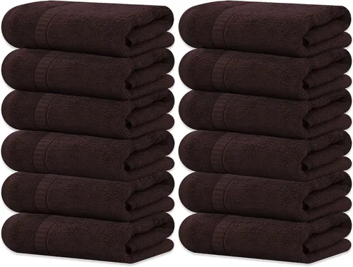 Vista 10 de GOLD TEXTILES Juego de 24 toallas de baño negras de alta absorción, multiusos, secado rápido, para piscina, gimnasio, hotel, spa