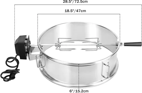 Vista 7 de only fire - Kit combinado de asador y pizza multiusos de acero inoxidable para Weber de 18 pulgadas y otras parrillas similares tipo kettle