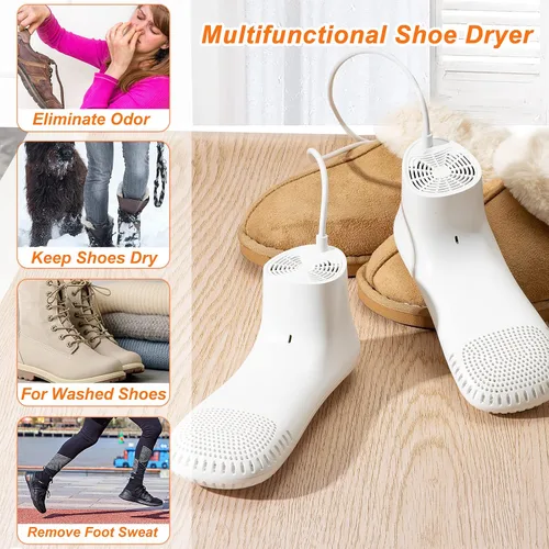 Vista 4 de Calentador de botas de pies para secadora de zapatos, calcetines eléctricos, guantes y secadores, esterilizador con temporizador, elimina el mal