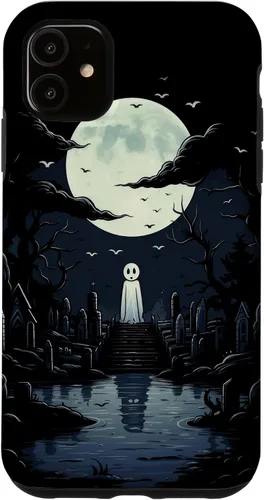 Vista 8 de iPhone 16 Ghost Halloween Cemetery Scary Creepy Case