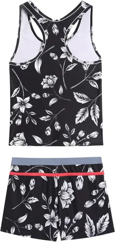 Vista 2 de PROALLO Traje de baño de verano para niñas pequeñas, traje de baño de dos piezas tipo tankini