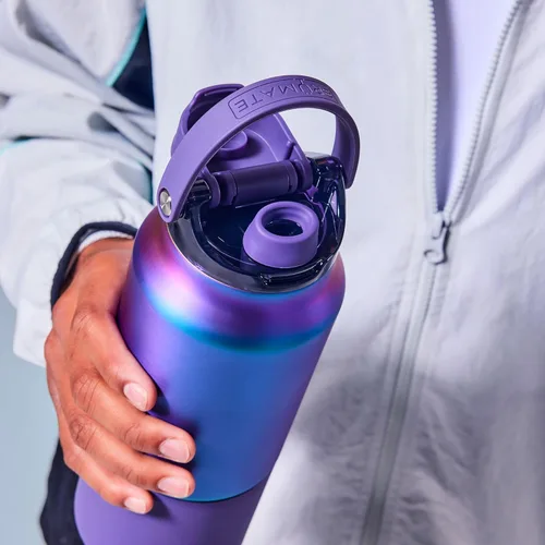Vista 6 de BrüMate Rise - Botella de agua de 25 onzas con pajita de silicona cubierta 100 % a prueba de fugas, botella de agua de acero inoxidable aislada