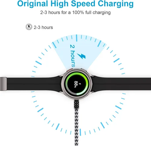 Vista 4 de Cargador inalámbrico para Samsung Watch para Galaxy 8/8 Classic/7/6/6 Classic/5/5 Pro/4/4 Classic/3/Active Ultra/FE Watch, cable de carga USB
