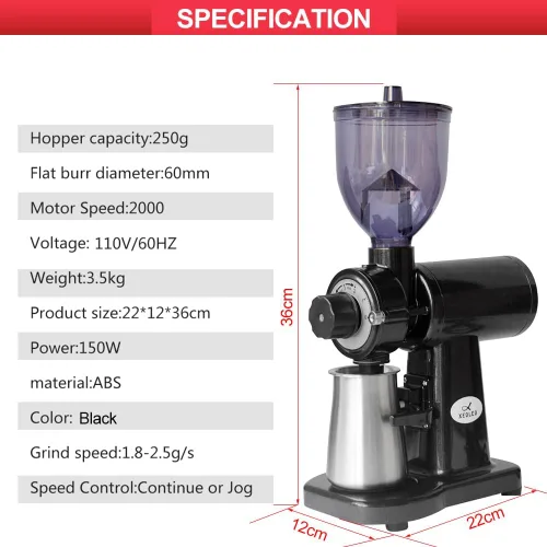 Vista 2 de Molinillo de rebabas eléctrico Molinillo de café Máquina de café con filtro 150W Máquina de café expreso