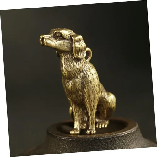 Vista 2 de Llavero de perro Feng Shui Animal Escultura de Perro Vintage Dijes de Perro Chino Feng Shui Figuritas Coleccionables de Animales Figura del Zodiaco