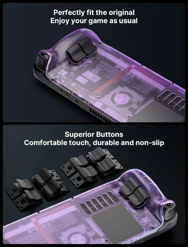 Vista 6 de JSAUX Placa trasera transparente compatible con cubierta de vapor, juego de carcasa de repuesto de edición transparente compatible con cubierta
