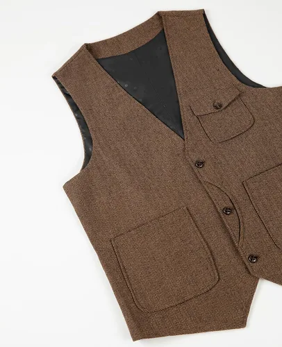 Vista 8 de Chalecos casuales para hombre, chalecos de tweed, chaleco vintage retro de espiga