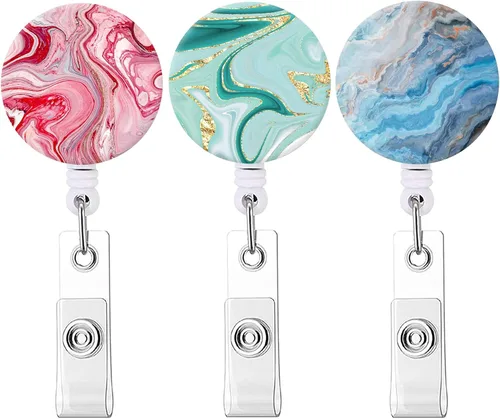 Vista 8 de Carrete retráctil para credenciales de enfermera, lindo nombre, carretes decorativos para tarjetas de identificación con clip en soportes