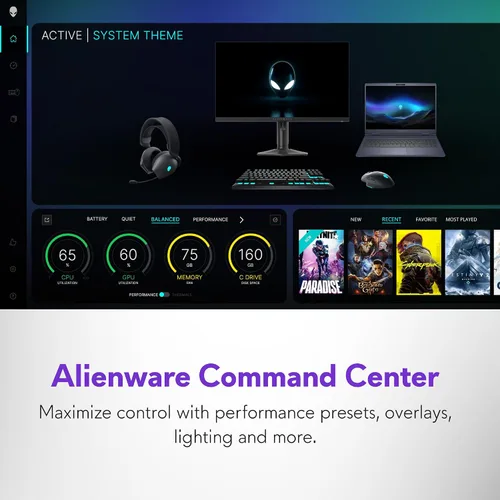 Vista 10 de Alienware 16X Gaming Laptop, RTX 5060, Intel Ultra 7 Plus, Windows 11 Home
