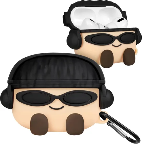 Vista 19 de Boaretiu - Funda para AirPods Pro/Pro de 2ª generación, lindo KawaiiBanana con llavero para AirPods Pro y Pro 2, divertida funda 3D de silicona