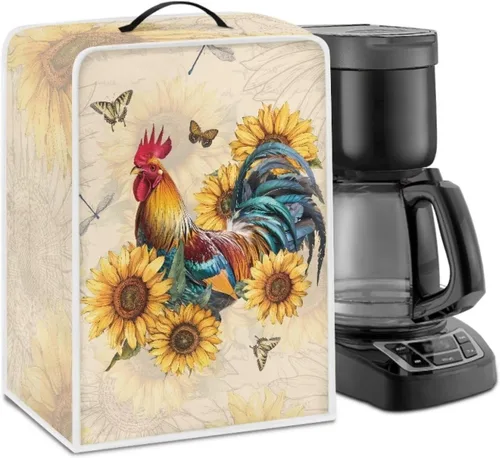 Vista 53 de Mumeson Funda para cafetera de girasol, extra grande, ligera, con asa, cubierta para máquina de café, tostadora, cubierta a prueba de polvo