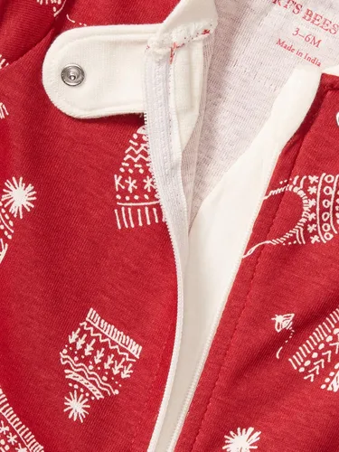 Vista 5 de Burts Bees Baby Pijamas navideños de algodón orgánico a juego para toda la familia