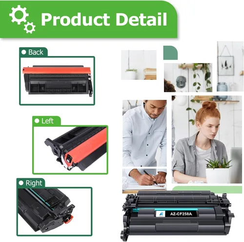 Vista 4 de Aztech Cartucho de tóner de repuesto compatible para HP 58A CF258A, negro, paquete de 2