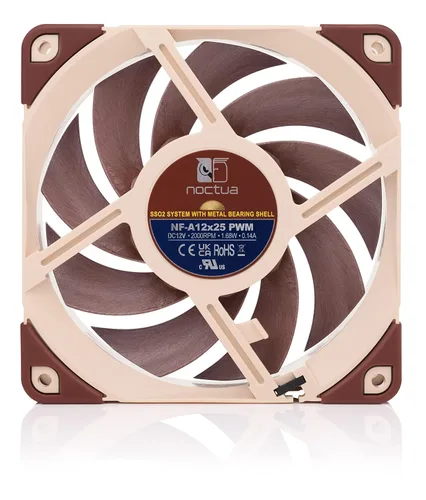 Vista 3 de Noctua NF-A12x25 PWM, Ventilador Premium Silencioso, 4-Pino (120mm, Marrón)