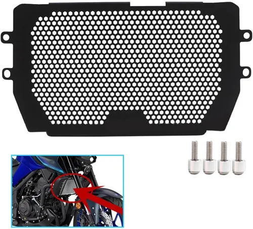 Vista 4 de Cubierta protectora de radiador de motocicleta, protector de rejilla de radiador, protector de parrilla de acero inoxidable, accesorios