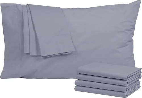 Vista 37 de Pillow Cases 100% Cotton Percale Standard Queen Set of 2 Blue Floral Floral Pillowcases Breathable Hypoallergenic Pre-Shrunk, 20 Inch x 30 Inch