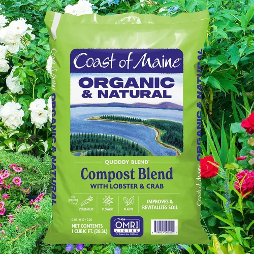 Vista 2 de Coast of Maine Quoddy Blend, 1 pies cúbicos (paquete de 2) mezcla de compost orgánico y natural con langosta y cangrejo - Mejora y revitaliza