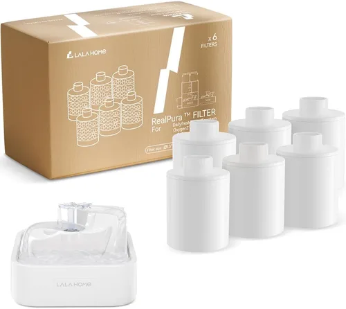 Vista 11 de RealPura Filtro de Fuente de Repuesto de 6 Piezas Compatible con Dispensador de Agua RealFountain para Mascotas, Juego de 3 Meses de Repuesto