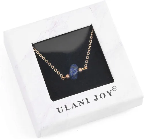 Vista 2 de ULANI JOY Collar de cristal de lapislázuli natural para mujeres y niñas