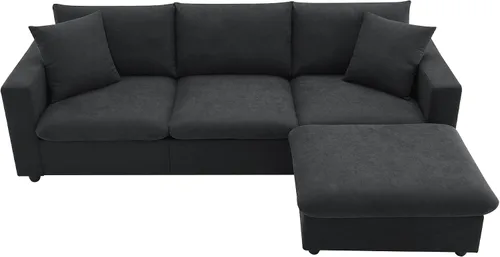 Vista 7 de KEVINSPACE Sofá modular modular de 4 asientos de 100.4 pulgadas con tumbona reversible en forma de L, sofá modular modular para sala de estar 100.4