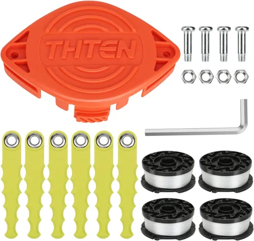 Vista 14 de THTEN AF-100 - Cuchillas de repuesto para recortadoras de césped compatibles con Black & Decker GH600, GH610, GH900, GH912, paquete de 18