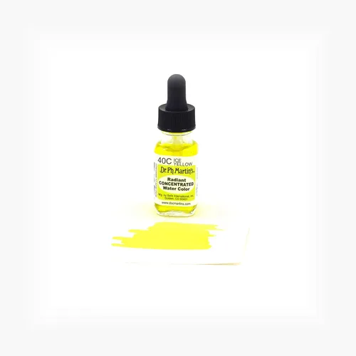 Vista 2 de Dr. Ph. Martin's Radiant Concentrated Water Color (40C) Botella de acuarela, 0.5 oz, amarillo hielo, 1 botella