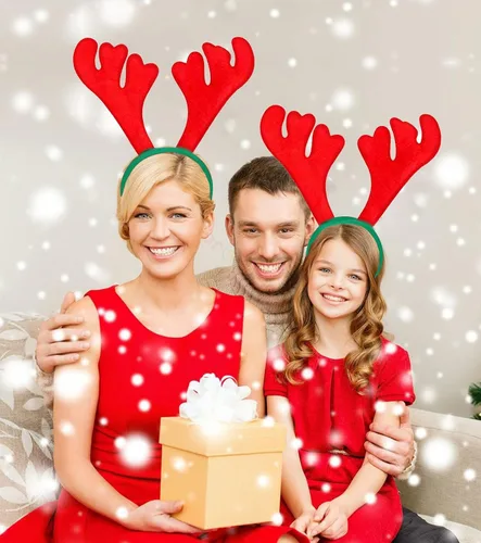 Vista 4 de Propsicle Diadema de cuernos de reno de Navidad para accesorios de disfraces de Navidad (paquete de 2) decoración de fiesta de Navidad