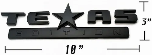 Vista 3 de 3 piezas de emblemas 3D Edición Texas, todos negros, calcomanía universal para camioneta, coche, auto, vehículo