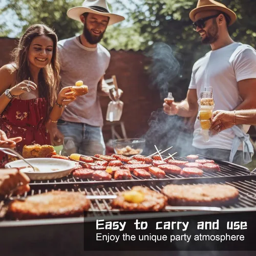 Vista 5 de Soaoo 500 unidades de 3.5 pulgadas surtidas de madera de bambú de temperatura palos de temperatura para carne, marcadores de carne de bambú palillos