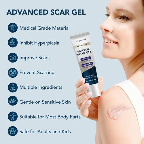 Vista 6 de Gel de silicona para cicatrices, gel de silicona para cicatrices, mejora la apariencia de cicatrices viejas y nuevas, silicona de grado médico, gel