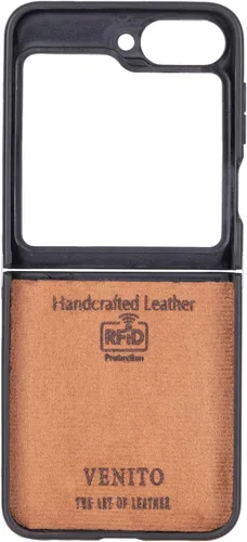 Vista 4 de VENITO Lucca - Funda para Samsung Galaxy Z Flip 6, hecha a mano, máxima protección con piel de grano completo, funda de alta calidad para Samsung