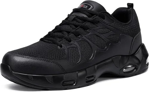 Vista 2 de LARNMERN Zapatos de punta de acero para hombres zapatos de seguridad ligeros de trabajo con cojín de aire de construcción Zapatos Punta de Acero