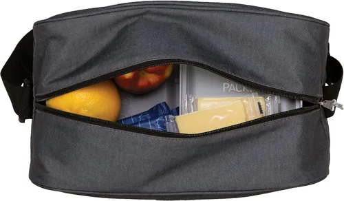 Vista 5 de PackIt Enfriador de latas Zuma congelable, construido con tecnología EcoFreeze, plegable, reutilizable, cierre con cremallera con correa