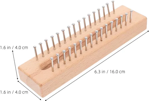 Vista 4 de ARTIBETTER Juego de telar de madera hecho a mano con gancho para sombrero, bufanda, calcetines, suéter, tejer, accesorios de telar