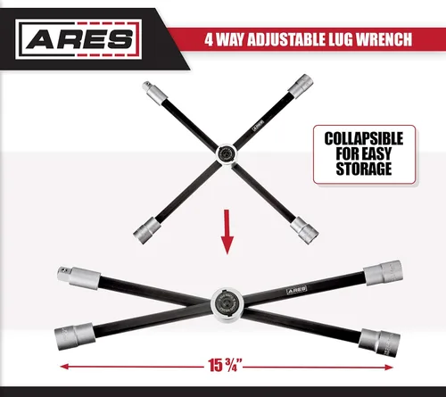 Vista 4 de ARES 70092 - Llave deslizante de 4 vías - Llave deslizante ajustable que proporciona un apalancamiento superior - Se pliega para un almacenamiento
