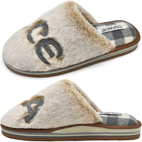 Vista 6 de COFACE Pantuflas de espuma viscoelástica para mujer, cómodas y cálidas, con forro de cojín acogedor
