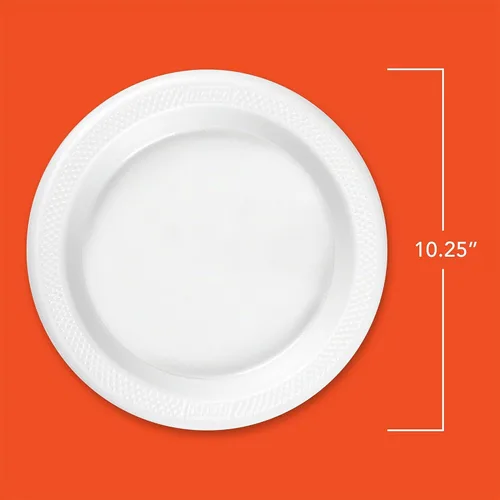 Vista 2 de Hefty Platos de espuma extra fuertes y profundos, redondos, blancos, 10.25 pulgadas, 21 unidades Heavy Duty Disposable Plates, Sturdy, Soak Proof