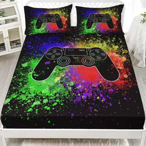 Vista 40 de HOSIMA - Juego de ropa de cama con diseño de ajolote para decoración de dormitorio infantil, patrón de dibujos animados espaciales Kawaii, animales