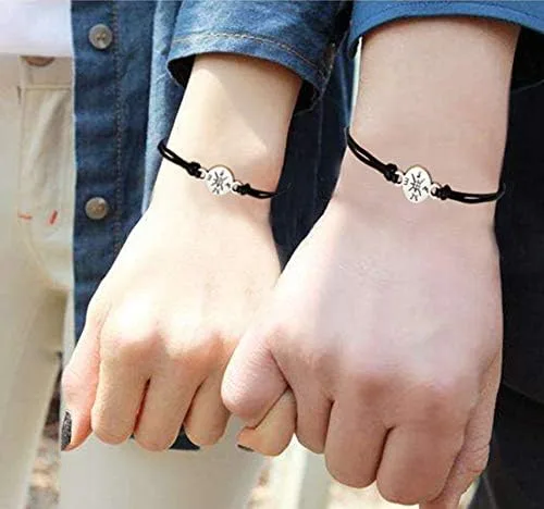Vista 2 de Sisadodo Pulseras de amistad para mujeres, niñas, parejas, pulseras de promesa a juego para novio y novia, regalos de Navidad, día de San Valentín