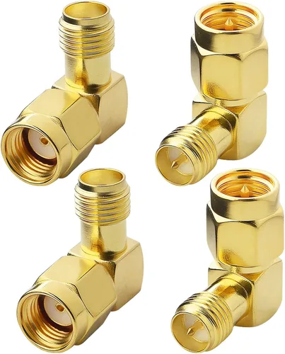Vista 6 de Cable de antena SMA macho a RPSMA hembra RF adaptador coaxial convertidor paquete de 2 para cable de extensión coaxial WiFi Gold Plated 2PCS SMA