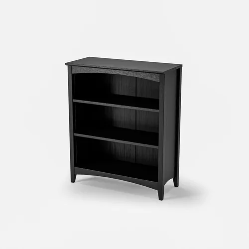 Vista 7 de Camaflexi Estantería estilo Shaker de 3 estantes, madera maciza, 36 pulgadas de alto, estantería ajustable, parte trasera cerrada, estantería