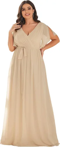 Vista 14 de Ever-Pretty Plus Vestidos de dama de honor formales de gasa para mujer Negro