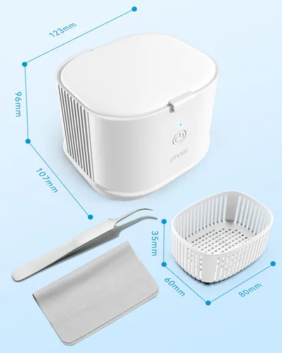 Vista 7 de Phniti - Máquina limpiadora de retenedores, limpiador ultrasónico profesional portátil de joyería para uso dental, protector bucal, reloj, anillo
