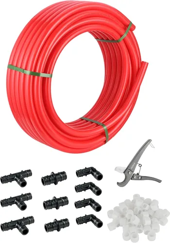 Vista 9 de EFIELD - Tubería Pex A de 1/2 pulgada, 100 pies, color azul para aplicaciones de fontanería de agua potable con un cortador de tubos (XB100)